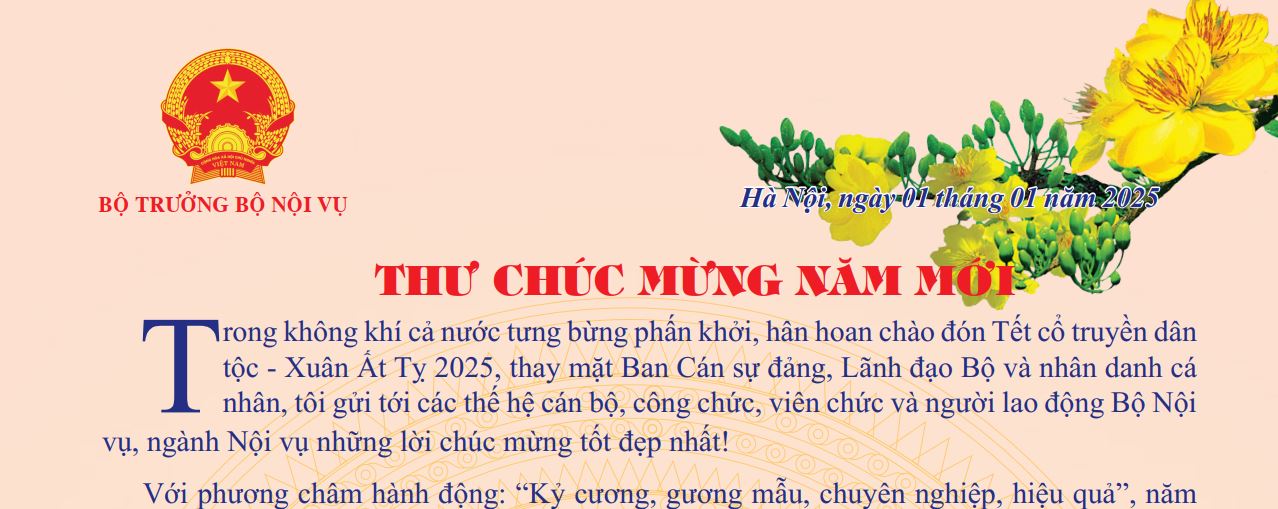 Thư chúc mừng năm mới của Bộ trưởng Bộ Nội vụ - Phạm Thị Thanh Trà
